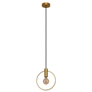 Lampadario A Sospensione Contemporaneo Manizales Acciaio Ottone 1 Luce E27