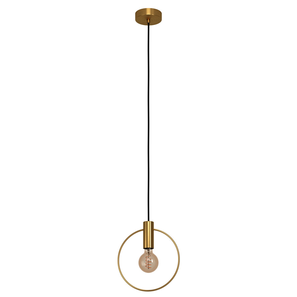 Lampadario A Sospensione Contemporaneo Manizales Acciaio Ottone 1 Luce E27