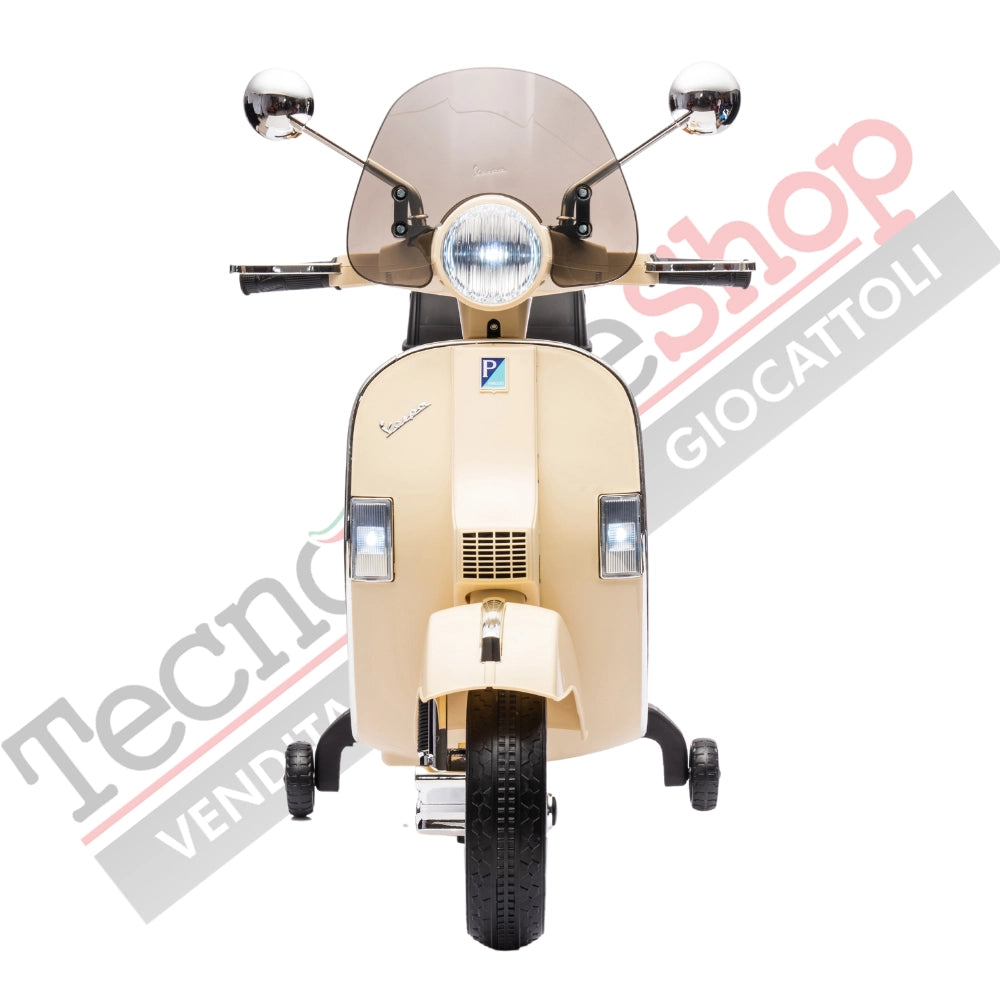 Moto Scooter Elettrico per Bambini Piaggio VESPA PX150 FULL con Parabrezza e Bauletto 12V-Avorio