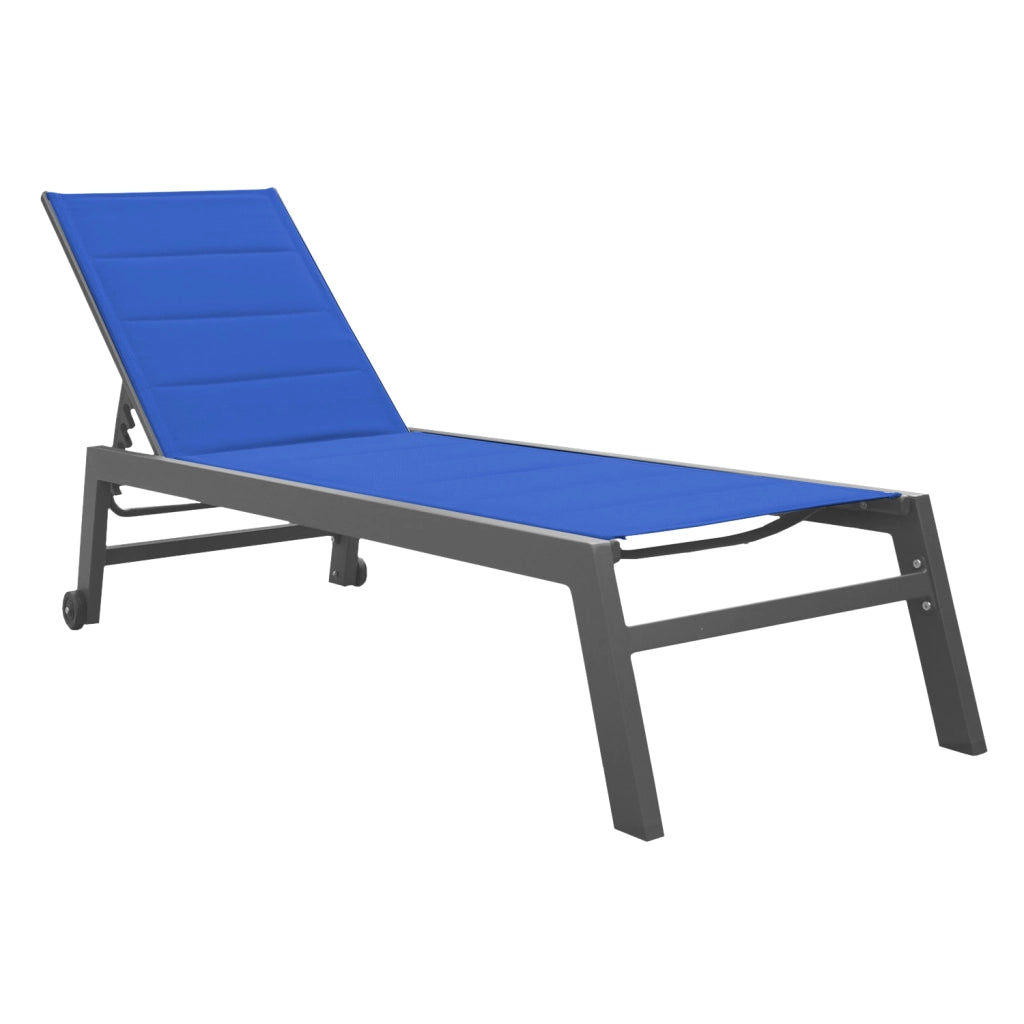 Lettino BARBADOS in textilene blu scuro - alluminio antracite