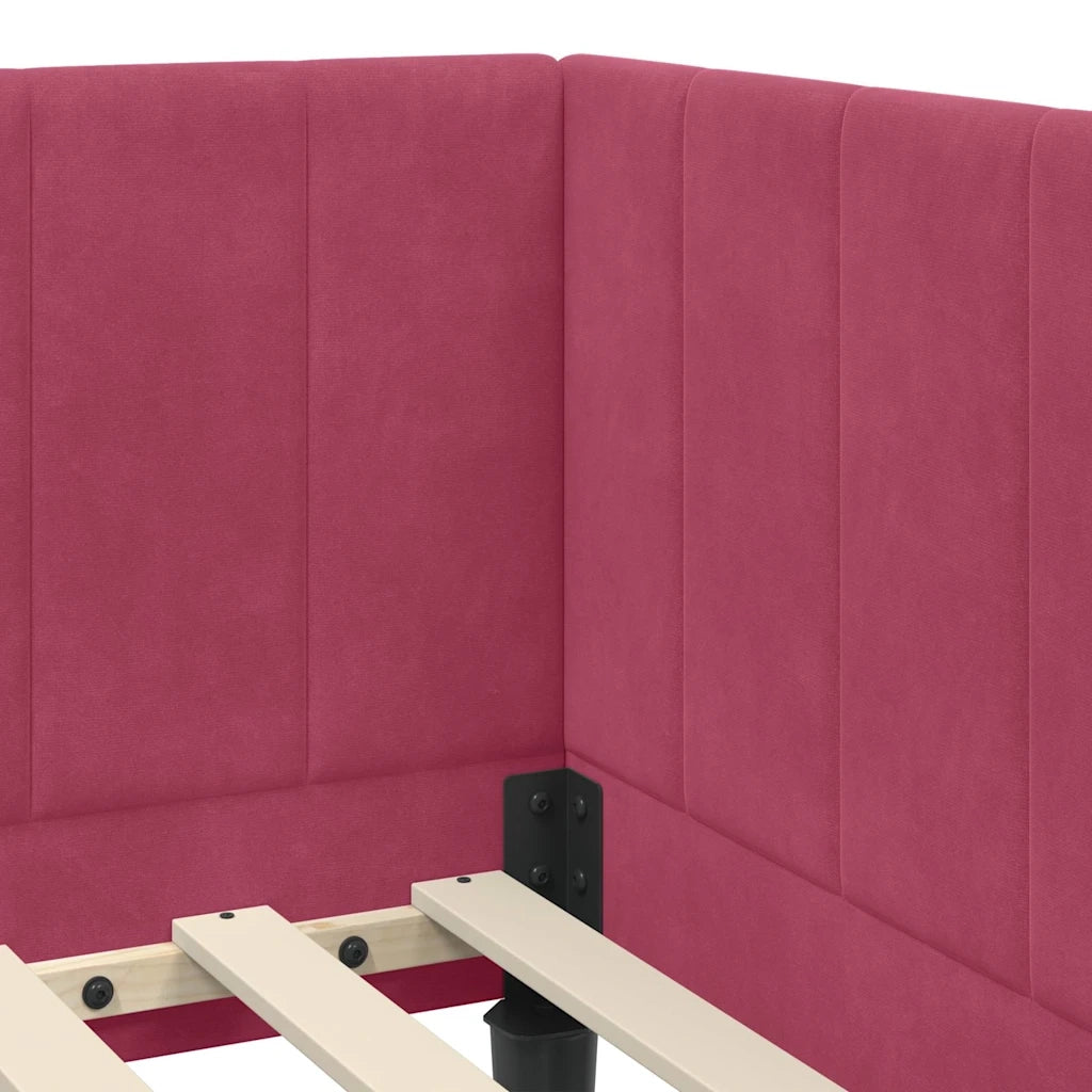 Cornice del letto ad angolo Rosso Vino 80 cm x 200 cm Velluto 42016332