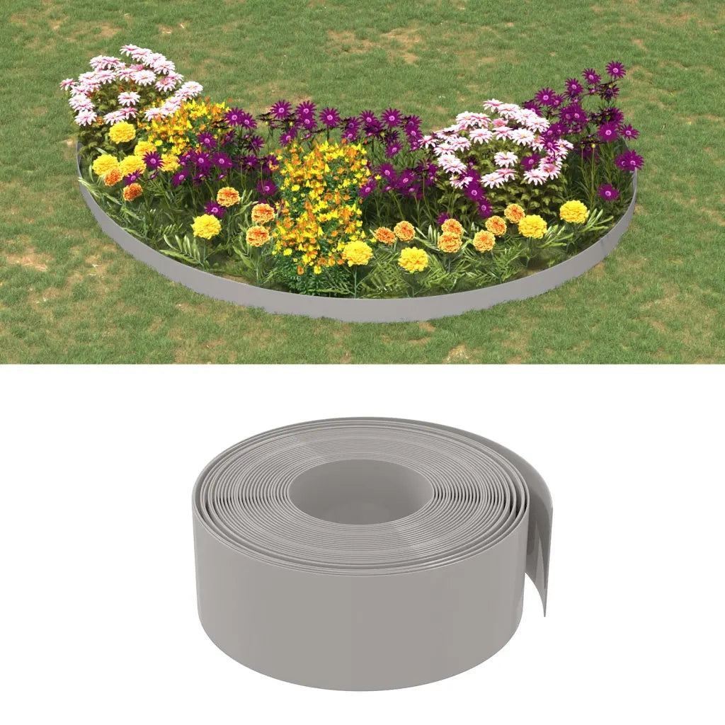Bordature da Giardino 2 pz Grigie 10 m 20 cm in Polietilene 3155452