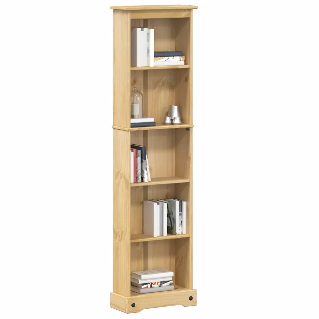 Libreria-Scaffale per Libri-Mobile di Stoccaggio Corona 46x20x170 cm in Legno Massello di Pino