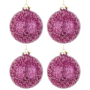 Palline di Natale in Vetro Fucsia con Diamanti Symphony Diametro: 100 mm