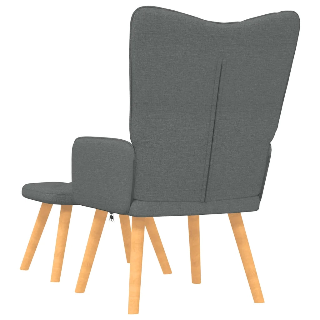 Poltrona Relax con Sgabello Grigio Scuro Tessuto