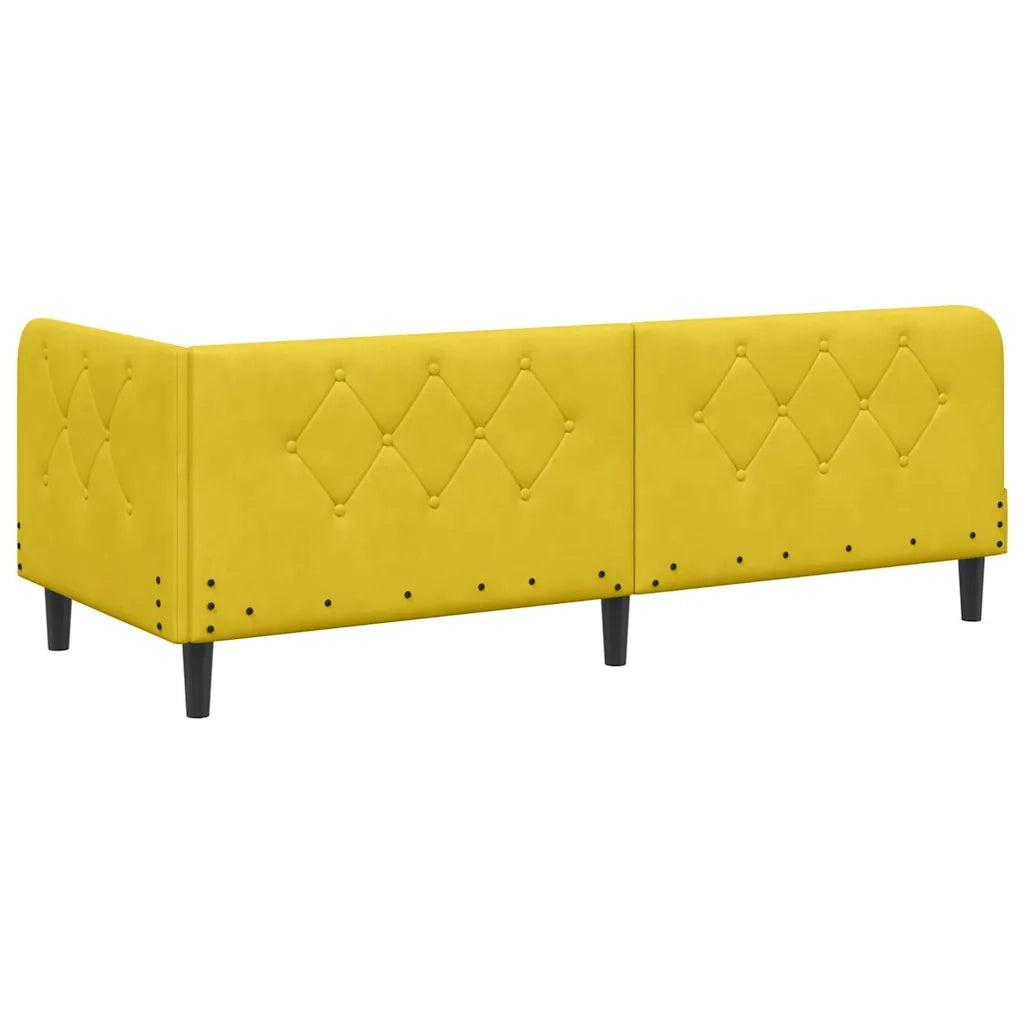 Cornice del letto ad angolo Giallo 80 x 200 cm Velluto