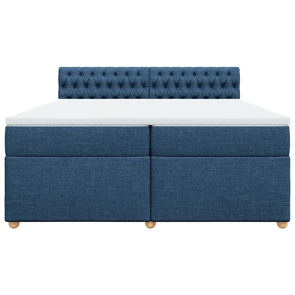 Giroletto a Molle con Materasso Blu 200x200 cm in Tessuto
