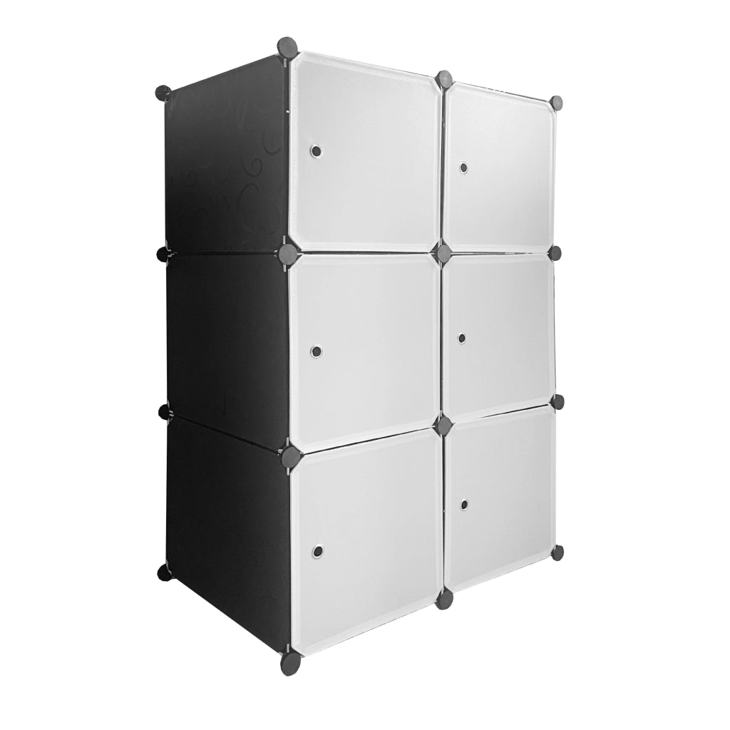 Cubo personalizzabile Guardaroba Boxed Basic Nyana Home 6 Cubes/Doors Organizzazione domestica Appendiabiti Scarpiera 110x75x47cm Nero