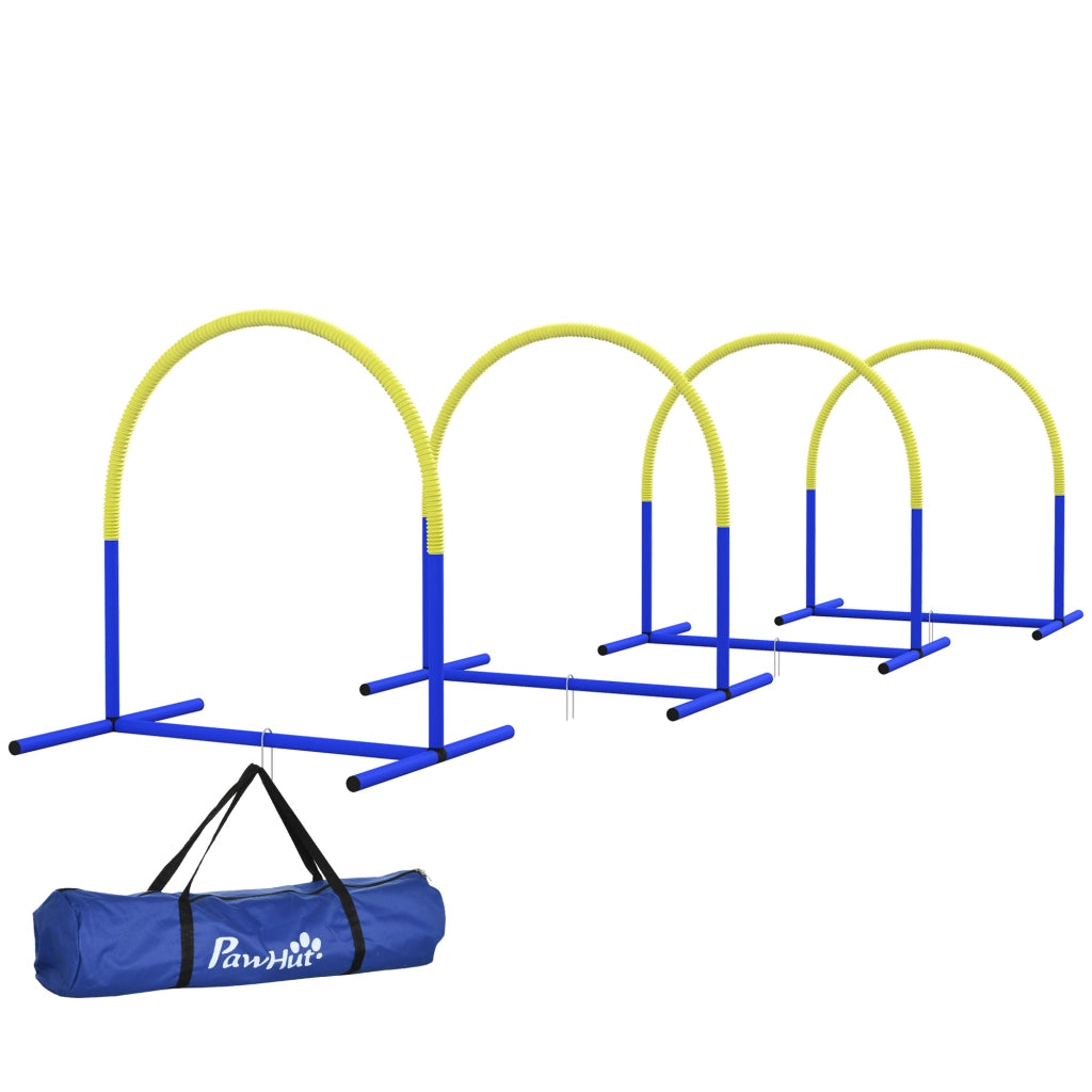 Set Agility per Cani ¨C zephmum ¨C 4 Archi, Blu e Giallo, 88x64x95 cm
