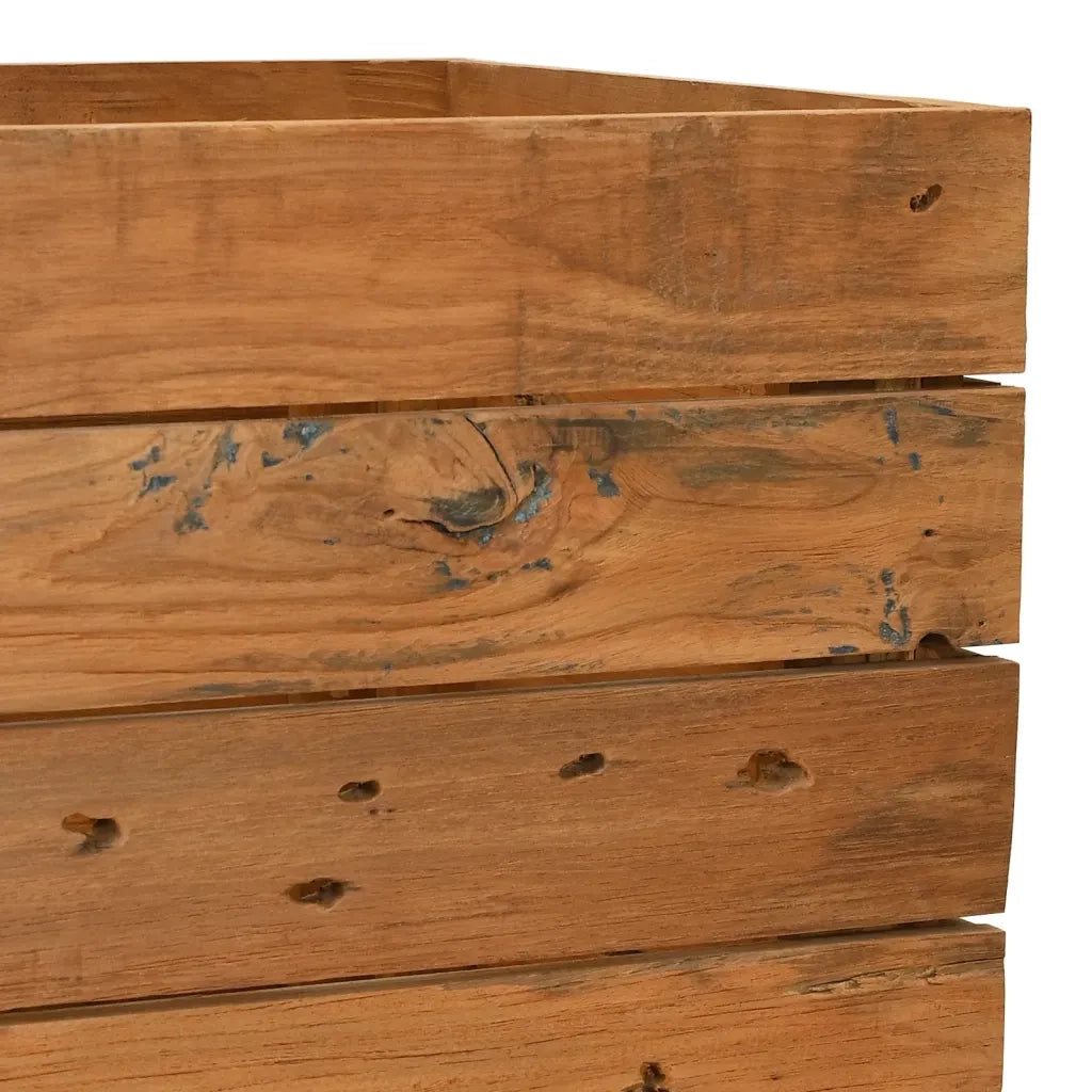Letto Rialzato 150x40x55 cm Legno di Teak di Recupero e Acciaio 47426