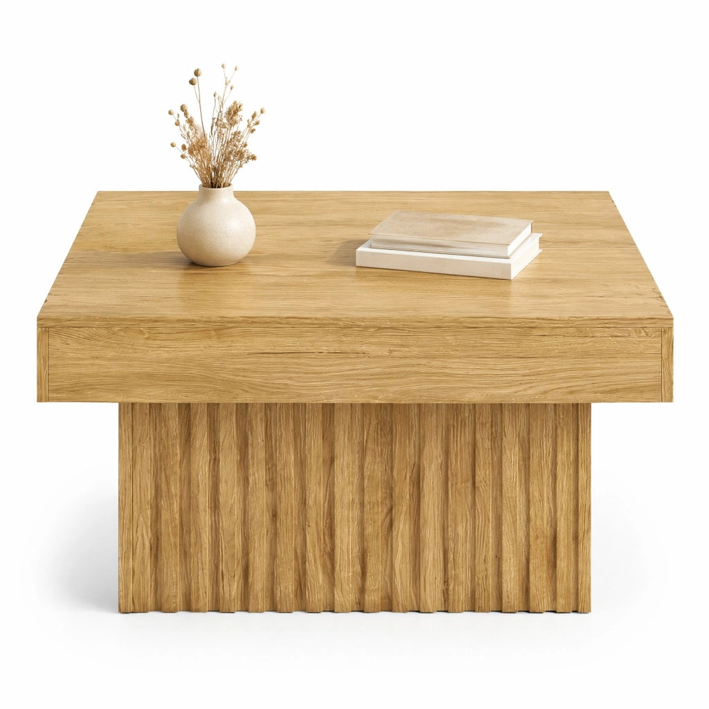 TAVOLO da caffè 79x79x46 cm MDF e truciolato colore naturale
