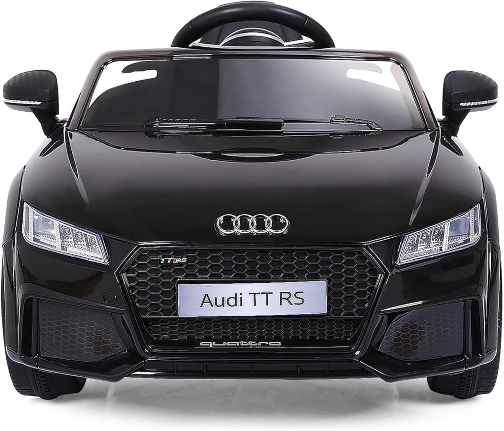 Audi 12V Auto Elettrica per Bambini, Macchina Elettrica con Velocità 2,5-5 km/ora, con Telecomando USB MP3 Luci LED (Nero)