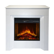 Camino elettrico caminetto da terra BELLINI in legno Bianco Made in Italy L96 x P35 x H96