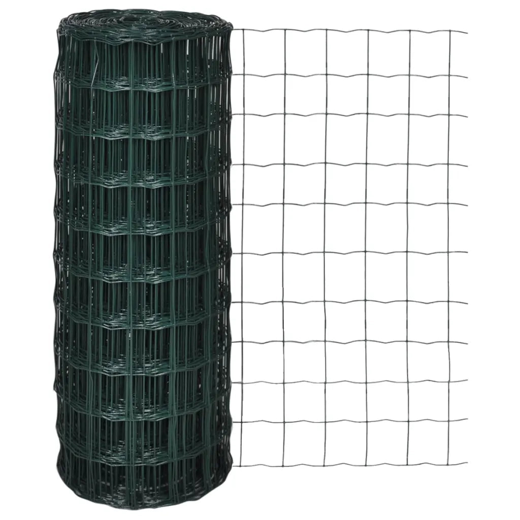 Recinzione Europea in Acciaio 25 x 1,0 m Verde 140579