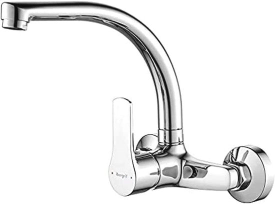 Montaggio a muro per rubinetto cucina 360° girevole in acciaio inox per vasca d'acqua cucina