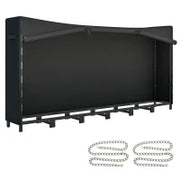 Legnaia da Esterno in Metallo con Telo Impermeabile, Capacità 0.8m³, Struttura Regolabile, 235x31x116 cm, Nero