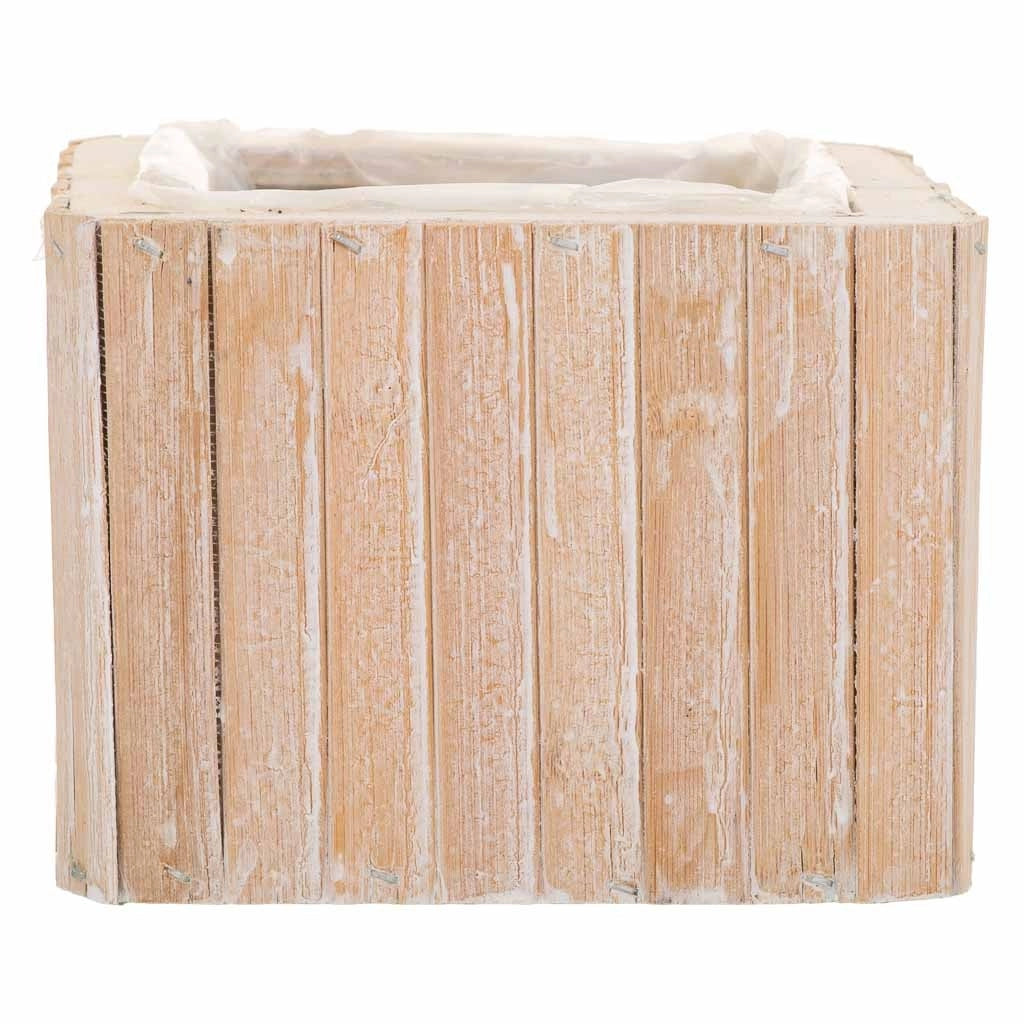 Cesto quadrato in legno marrone 14,5x14,5x11h