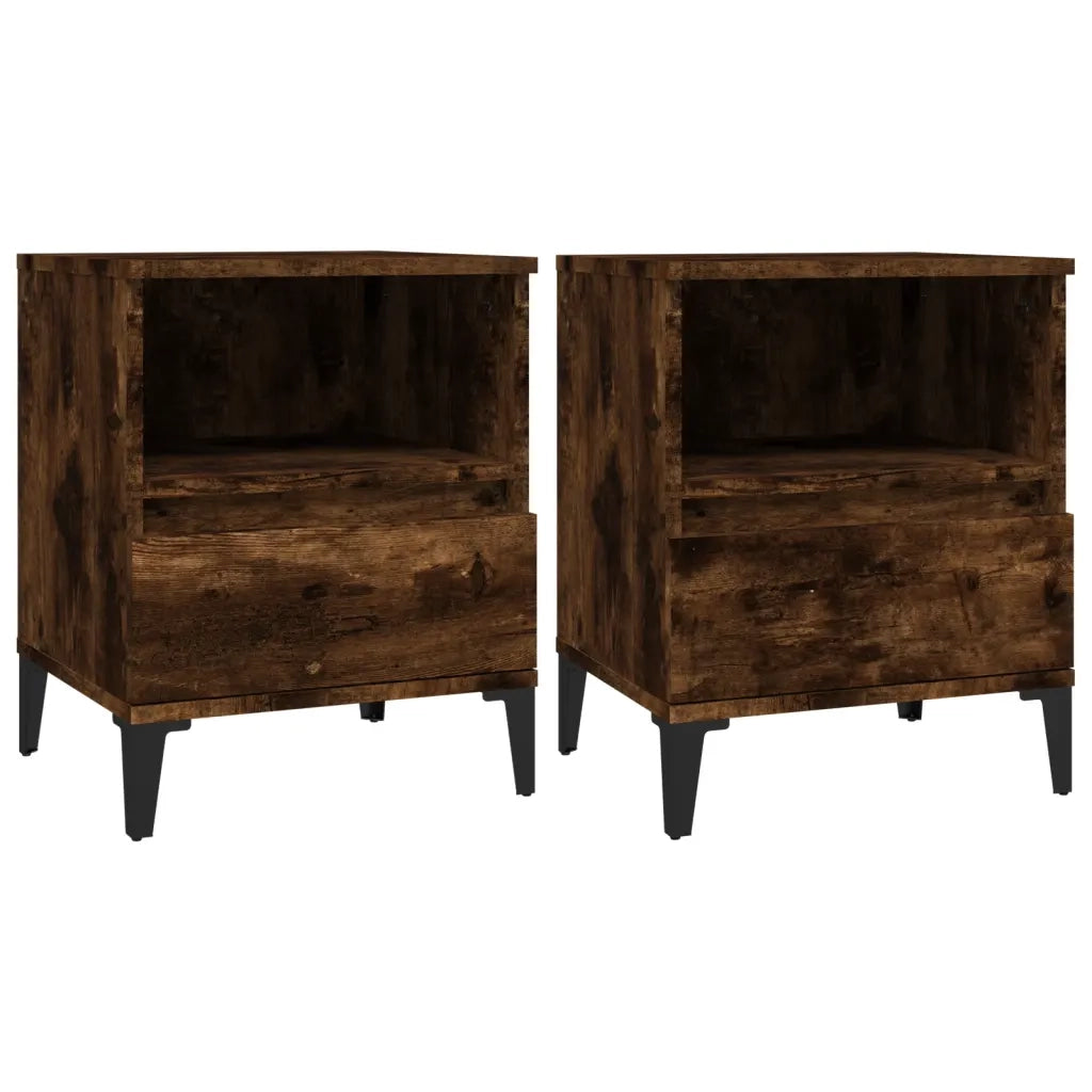 Comodini 2pz Rovere Fumo 40x35x50 cm cod mxl 66594