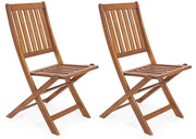 Set 2 Sedie Pieghevoli da Giardino 47,5x60x92 cm in Legno Mali Natural