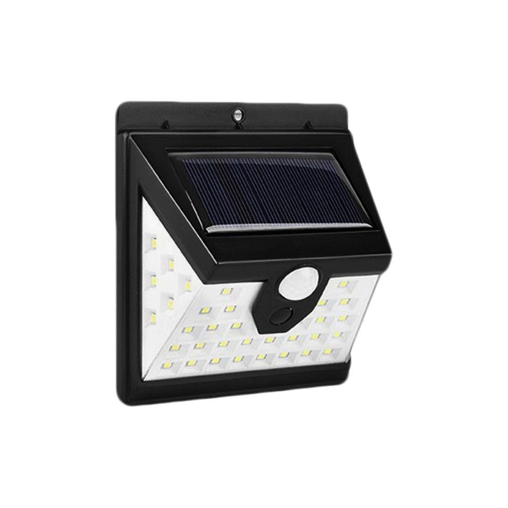 Trade Shop - Faro 40 Led Con Pannello Solare E Sensore Di Movimento Faretto Crepuscolare -