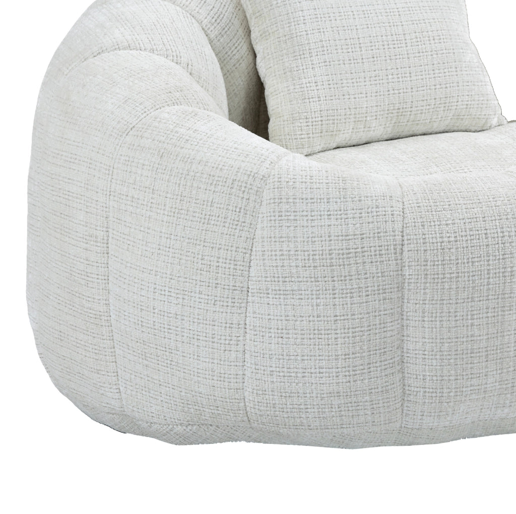 Divano lounge in ciniglia beige 150x95x63 cm