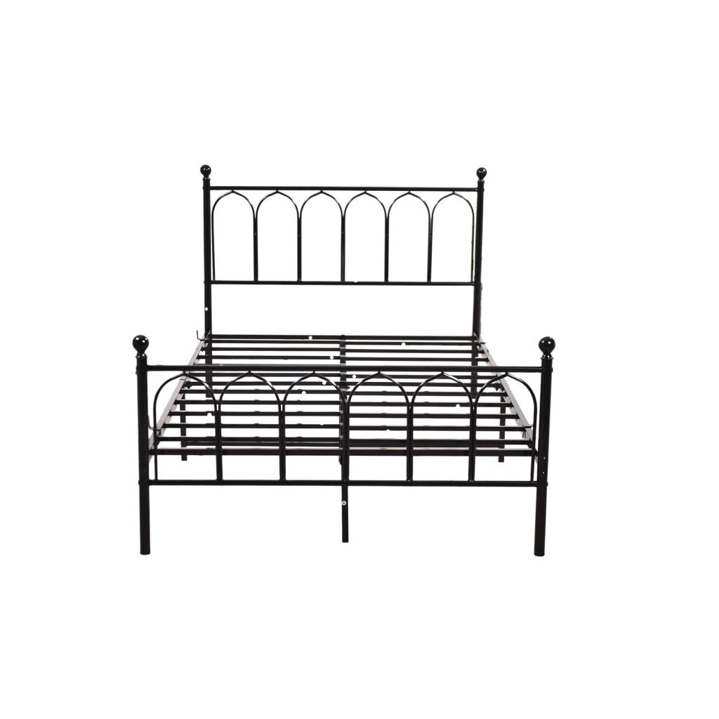 Letto singolo in metallo nero 90 x 200 cm in stile rustico