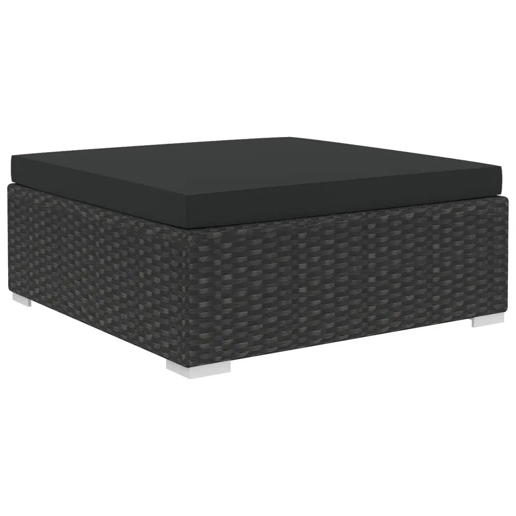 Set Divani da Giardino 5 pz con Cuscini in Polyrattan Nero