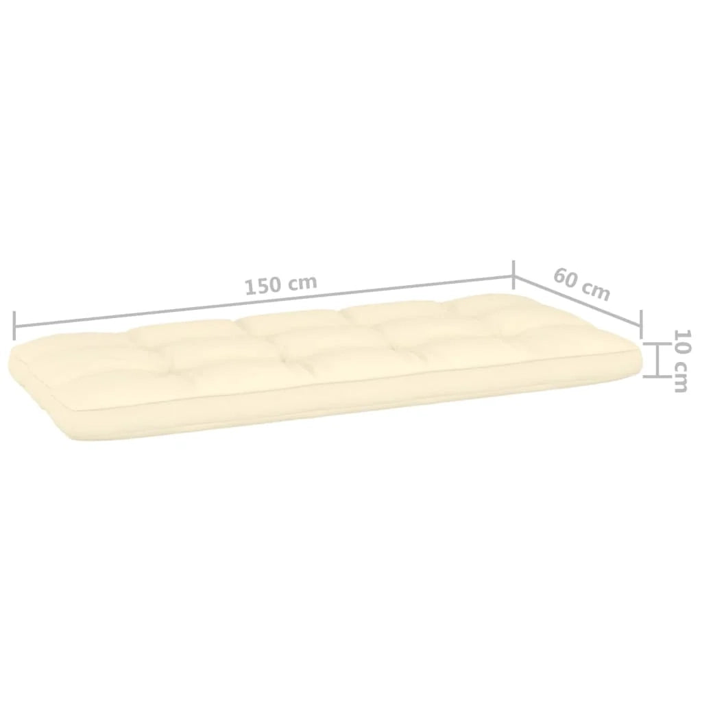 Panca da giardino mobili da esterno per patio mobili da terrazza con cuscini color crema 179 x 76 x 76 cm pino impregnato 02_0011628