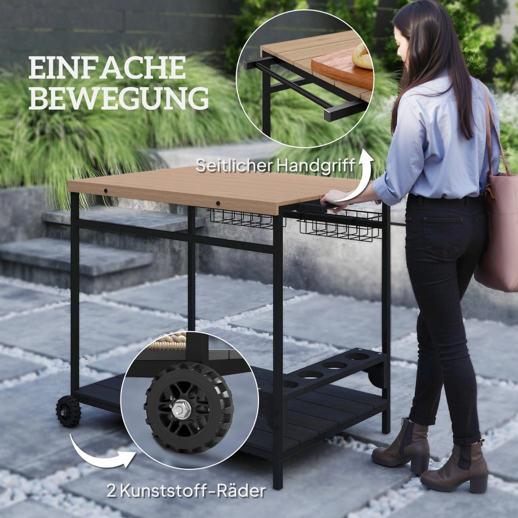 Tavolino da caff¨¨ ¨C zephmum ¨C Legno e metallo nero 60x40x80 cm