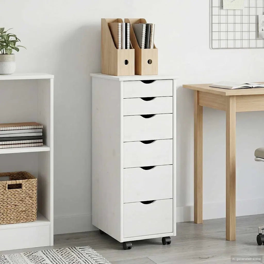 Mobile con Ruote con ruota Bianco 34 x 39 x 93,5 cm 42028365