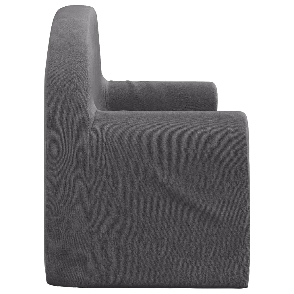 Divano Letto per Bambini a 2 Posti Antracite in Morbido Peluche 357024