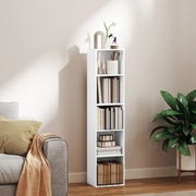 Libreria a 5 ripiani con mensole regolabili, bianca, 30 x 24 x 133,5 cm