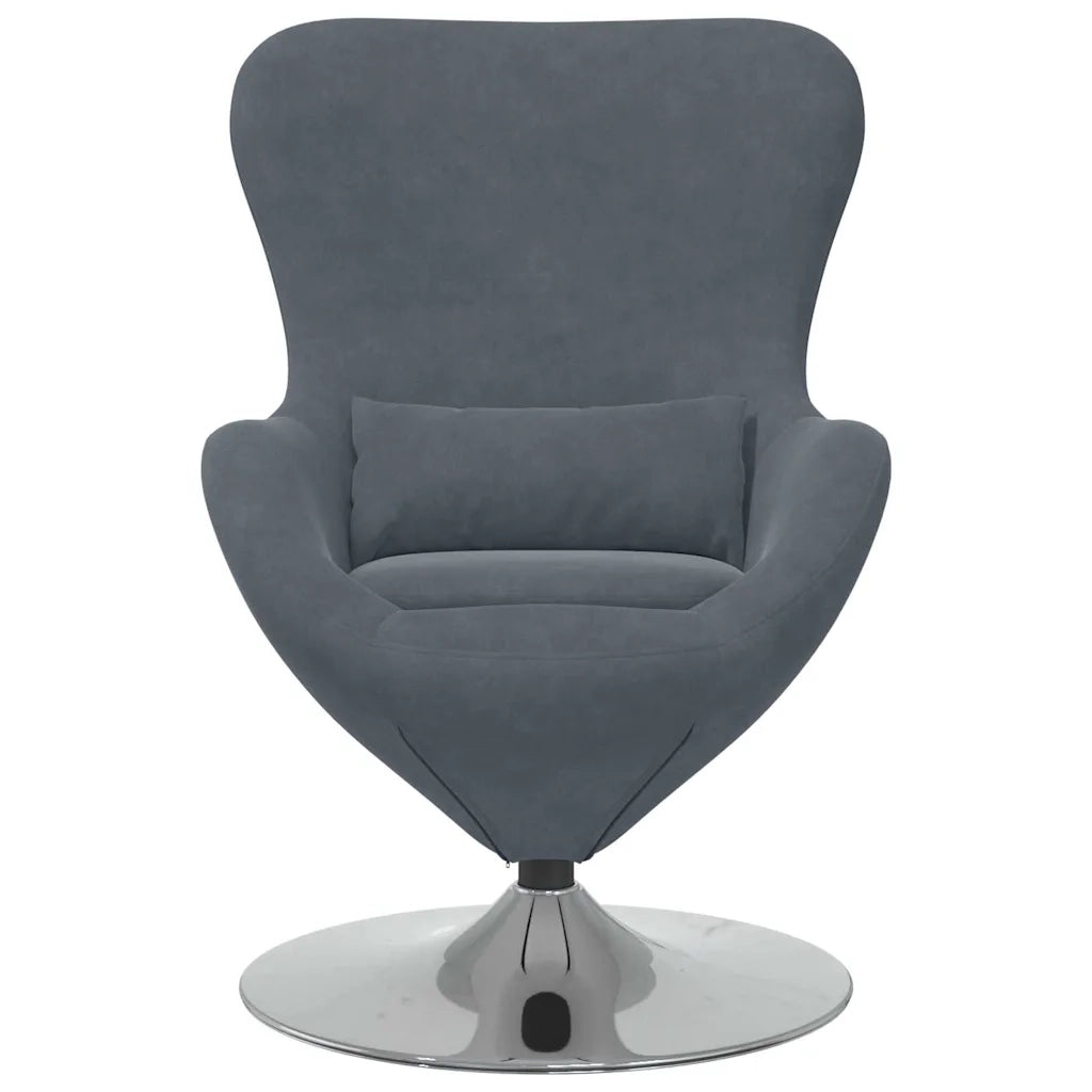 Divano Sedia-Poltrona uovo Grigio scuro Velluto