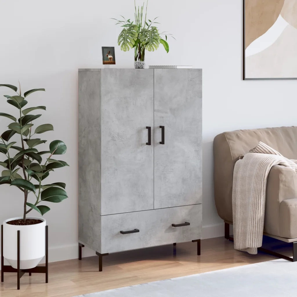 Credenza | Madia | Buffet da pranzo | Armadio da pranzo Grigio Cemento 69,5x31x115 cm in Legno Multistrato