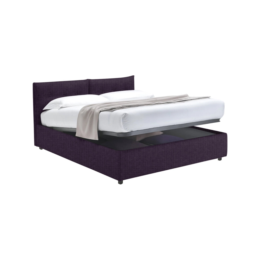 Exeter, Letto Singolo Sfoderabile Made in Italy, Viola