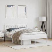 Giroletto con Testiera-Struttura Letto con testiera Metallo Bianco 135x190 cm 868178