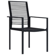 Sedie da Giardino 2 pz in Rattan PVC Nero 312171