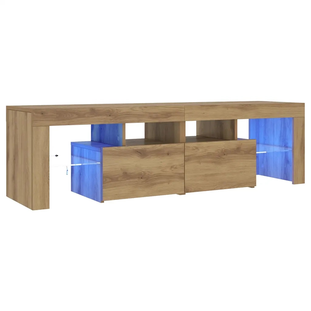Mobile Porta TV con LED Artigianale 140x36,5x40 cm Multistrato 856304