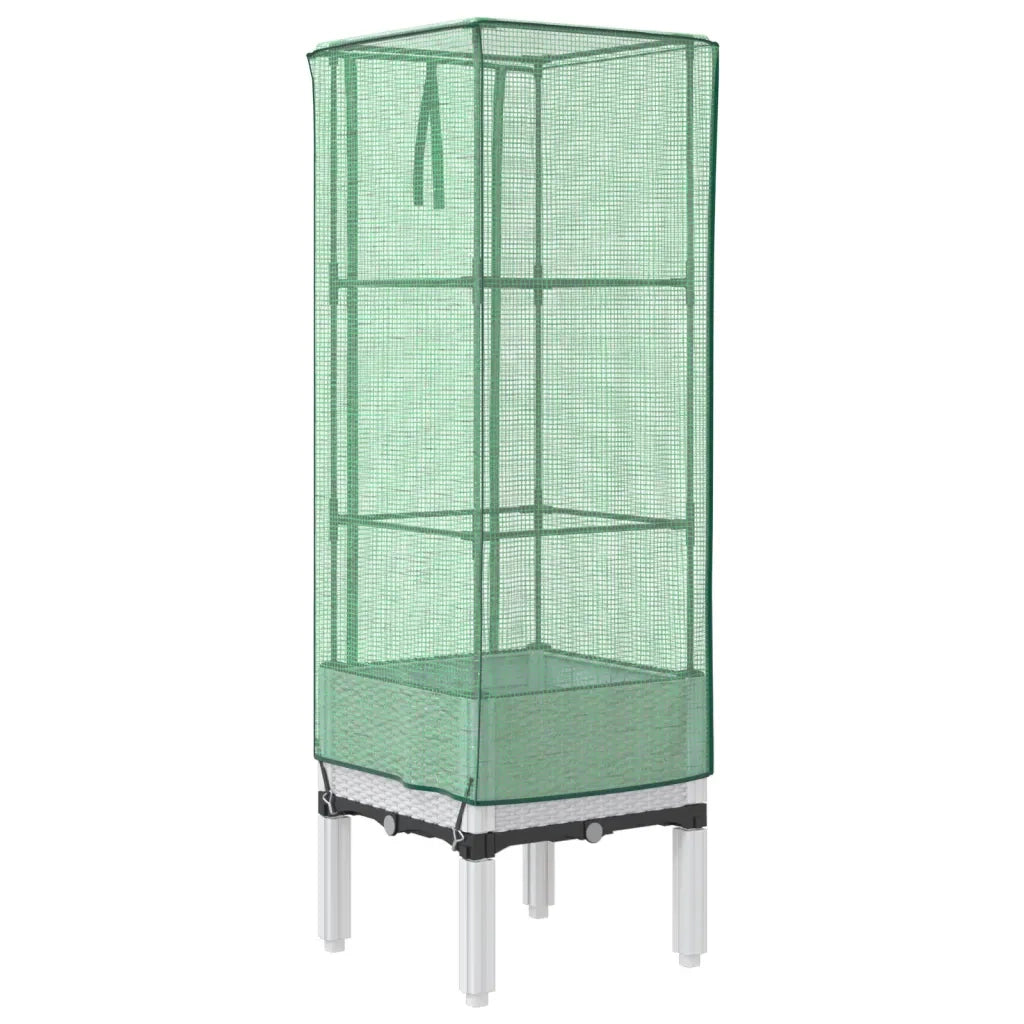 vidaXL Letto Rialzato con Copertura Serra Effetto Rattan 40x40x140 cm