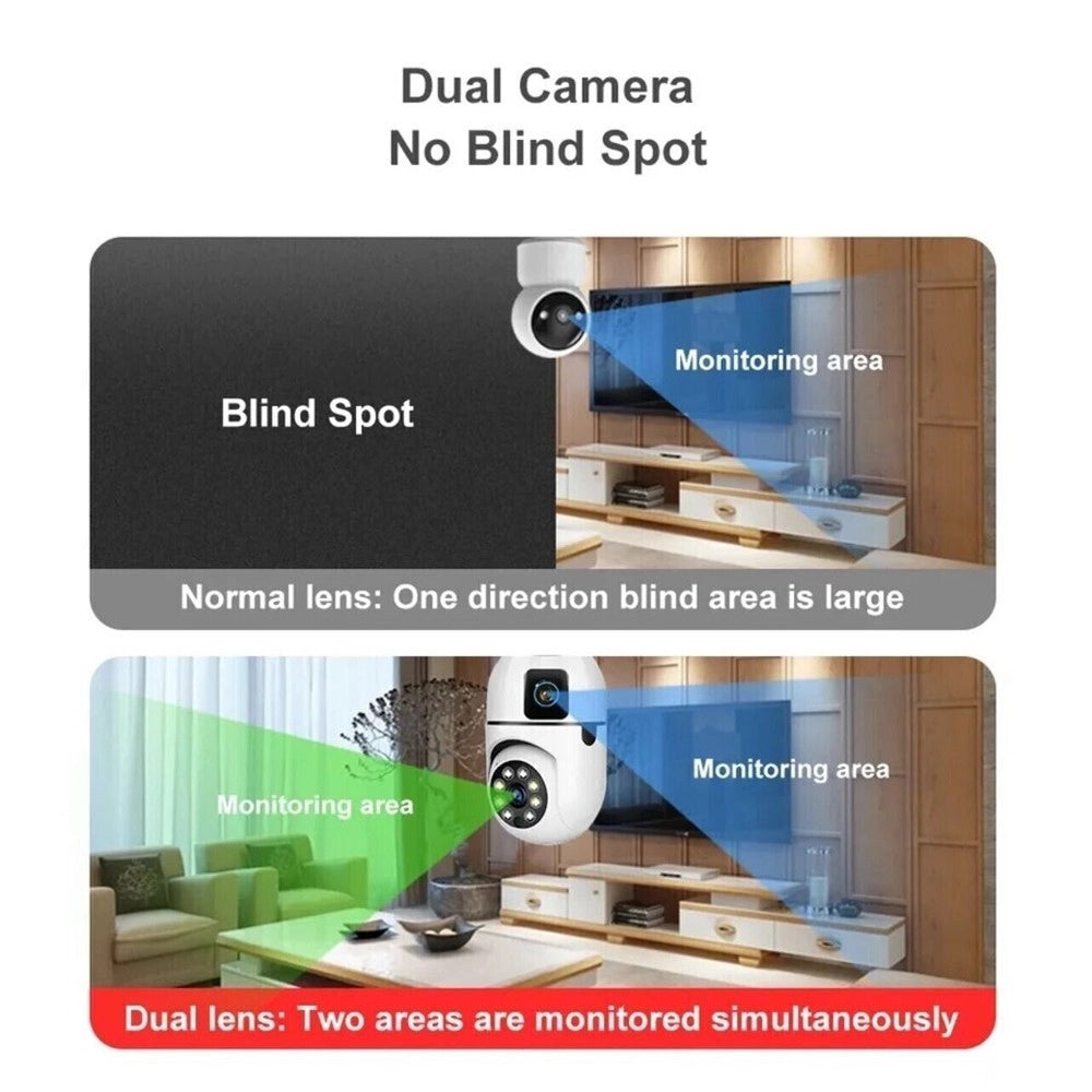 Trade Shop - Telecamera Wifi Da Interno Esterno 5 Mp Videocamera Lampadina Con Doppia Lente -