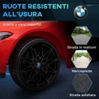 Macchina Elettrica per Bambini a Licenza BMW M4 con Telecomando, Clacson e Fari, 108x69.5x51 cm, Rossa