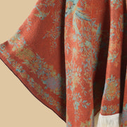 Sciarpa da viaggio da donna in stile vintage con frange, mantello esterno, cappa