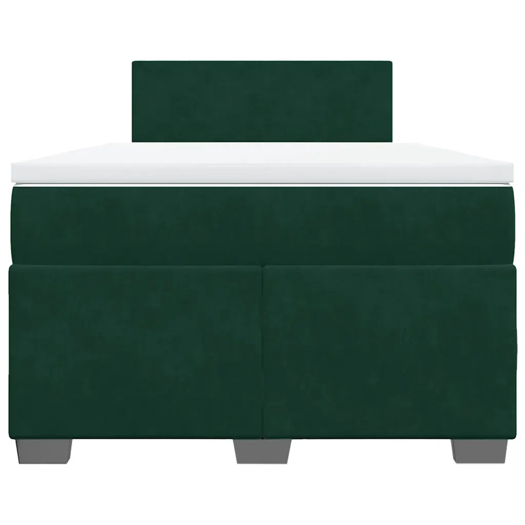 Giroletto a Molle con Materasso Verde Scuro 120x190 cm Velluto