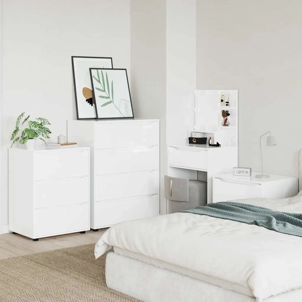 Armadio Bianco Lucido 60 x 48 x 81 cm Legno multistrato