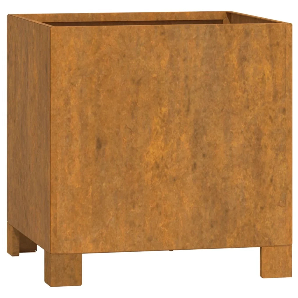 Aiuola rialzata/fioriera con gambe finitura ruggine 32 x 30 x 33 cm acciaio corten marrone 02_0038178