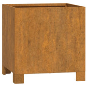 Aiuola rialzata/fioriera con gambe finitura ruggine 32 x 30 x 33 cm acciaio corten marrone 02_0038178