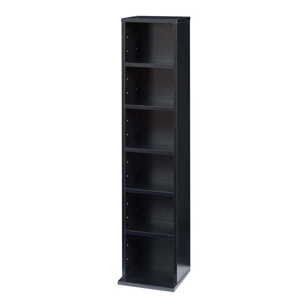Scaffale a Colonna Tynset con 6 Scomparti per CD DVD 90x20x20 cm Nero [en.casa]