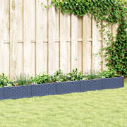 Fioriera Giardino Picchetti Grigio Blu 362,5x42,5x28,5 cm PP