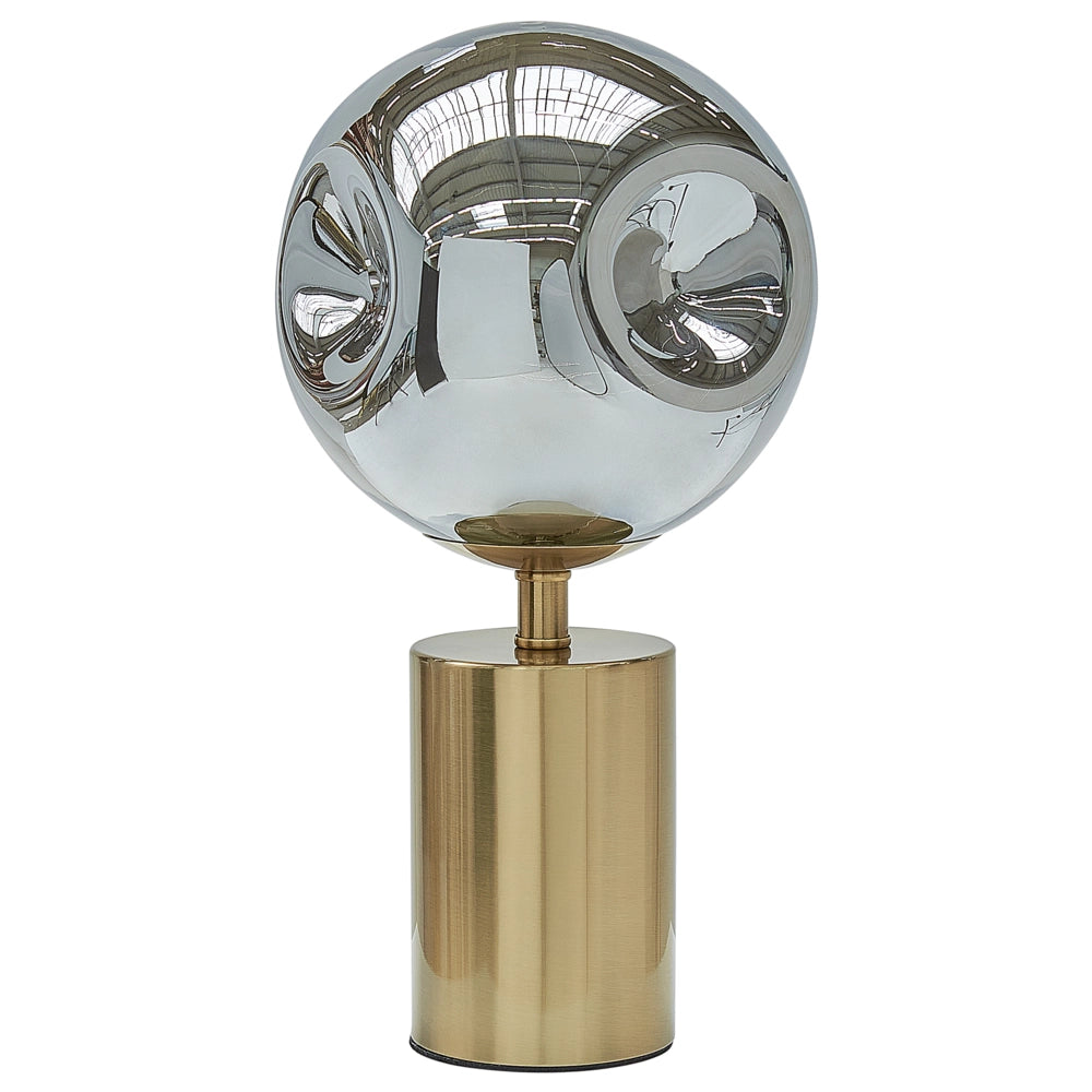 Lampada da tavolo in metallo con paralume in vetro decorativo e ottone soggiorno glamour