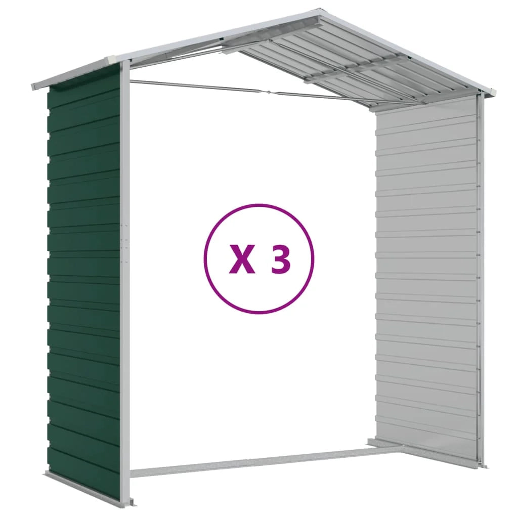 Casetta da giardino cabina ripostiglio casetta da esterno robusta casetta per attrezzi 191 x 300 x 198 cm acciaio zincato verde 02_0022349